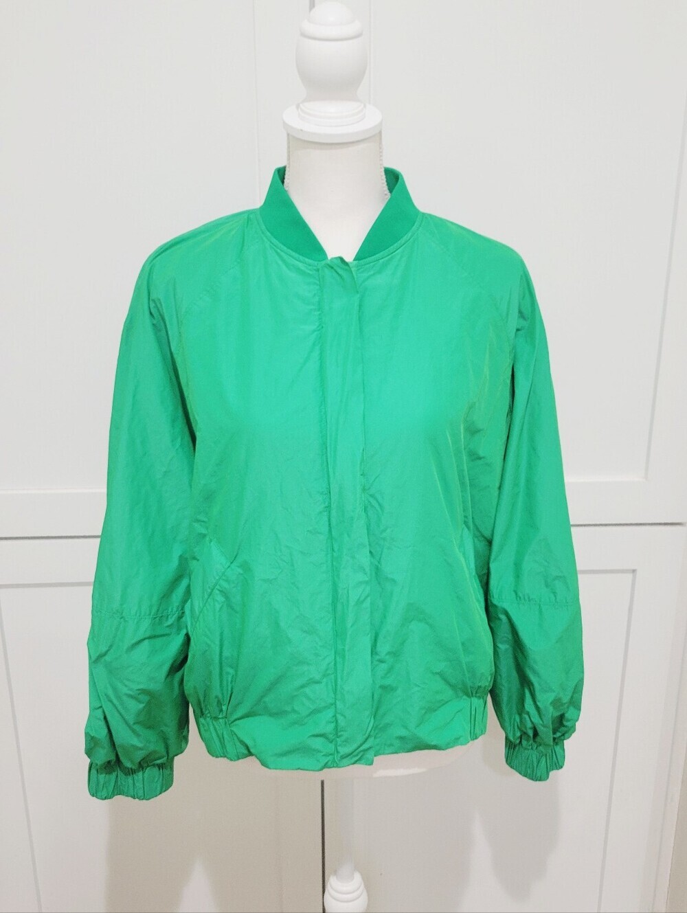 NWT Maeve Anthropologie Green Zip-Up Bomber Jacket/Windbreaker | Size Medium